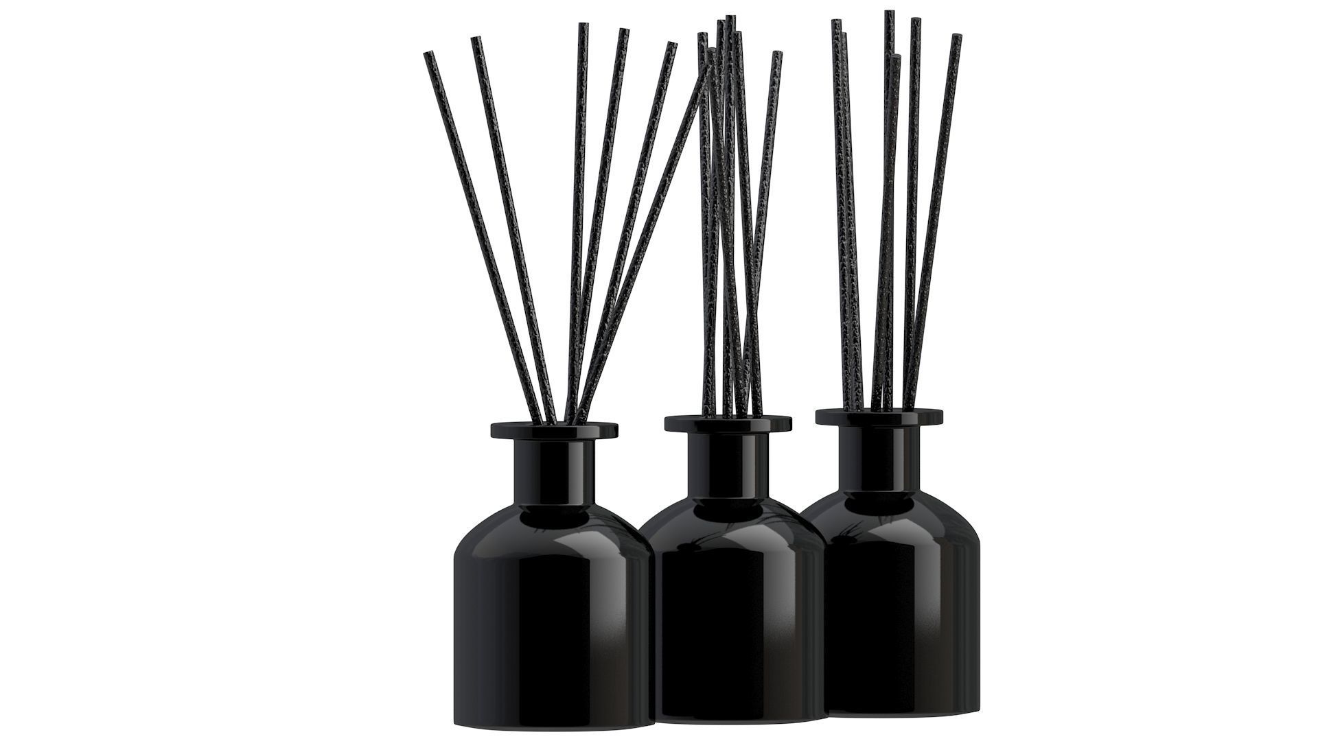 Reed Diffuser Bottle with Black Aroma Sticks 3D model_5