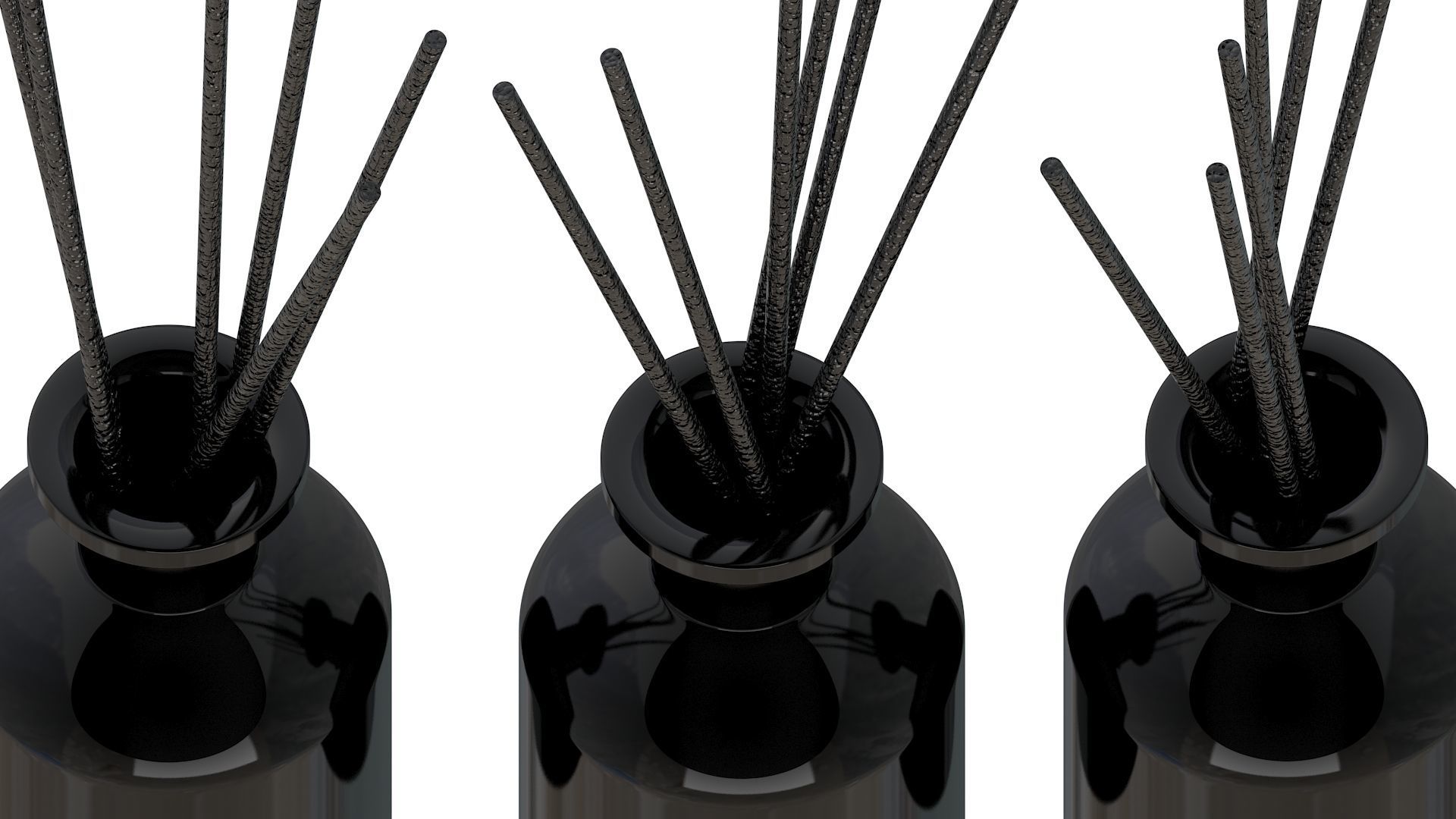 Reed Diffuser Bottle with Black Aroma Sticks 3D model_6