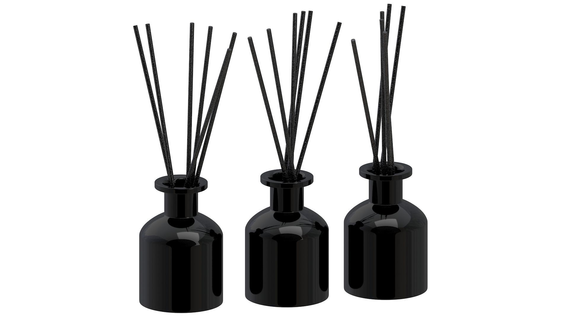 Reed Diffuser Bottle with Black Aroma Sticks 3D model_3