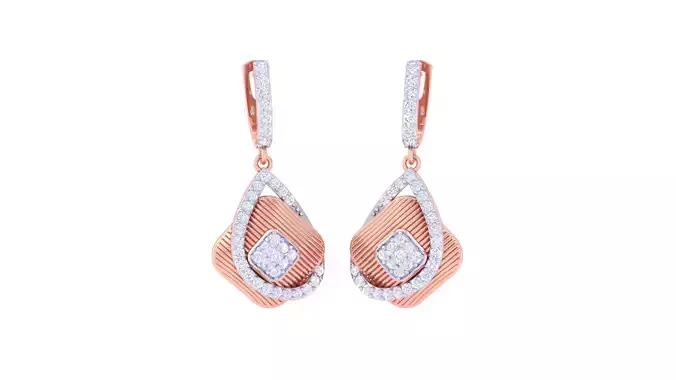 Women Long Earrings 3dm STL OBJ FBX Renders Details