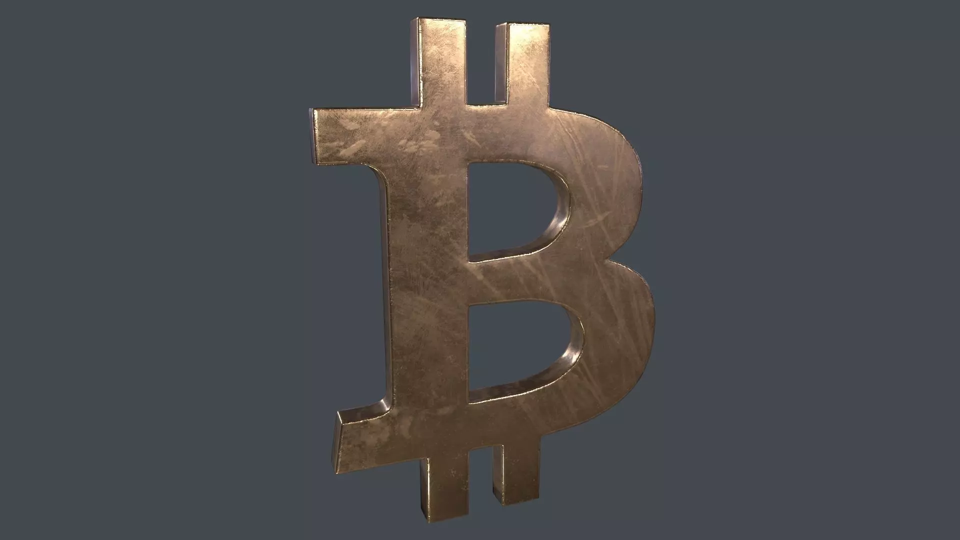 Bitcoin Symbol 3D Model Low-poly 3D model