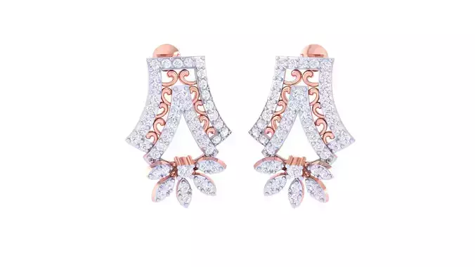 Women Long Earrings 3dm STL OBJ FBX Renders Details