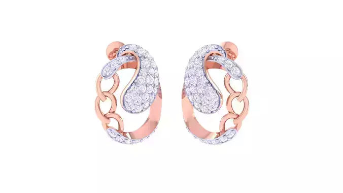 Women Stud Earrings 3dm STL OBJ FBX Renders Details