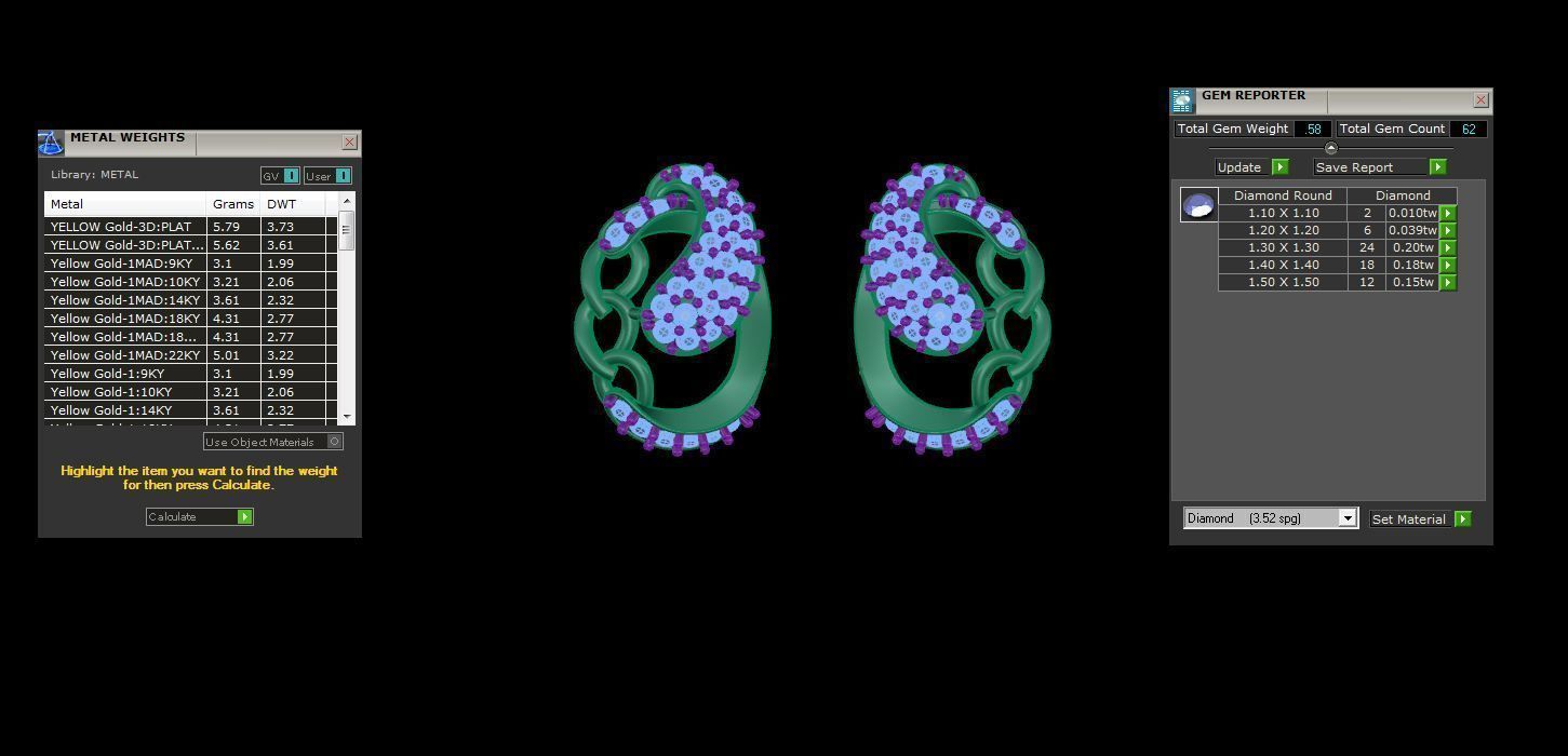 Women Long Earrings 3dm STL OBJ FBX Renders Details 3D print model_4