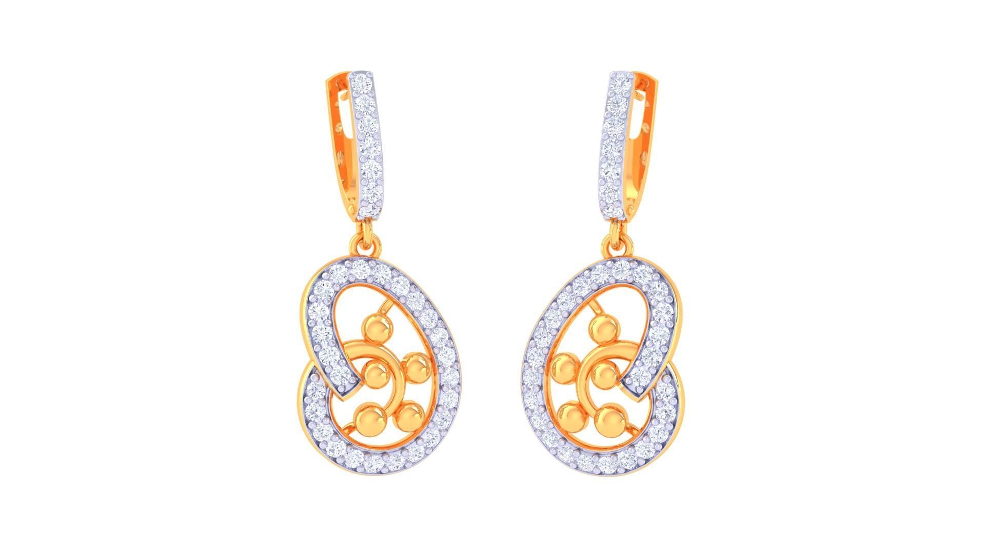 Women Long Earrings 3dm STL OBJ FBX Renders Details 3D print model_1