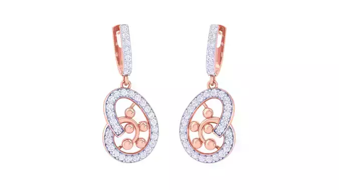 Women Long Earrings 3dm STL OBJ FBX Renders Details