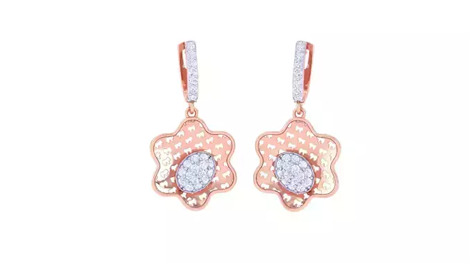 Women Long Earrings 3dm STL OBJ FBX Renders Details