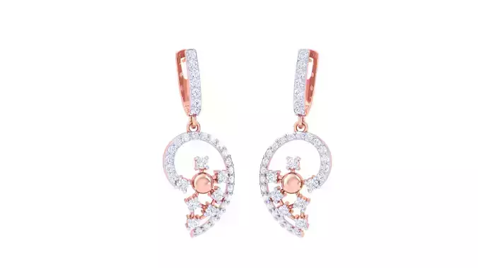 Women Long Earrings 3dm STL OBJ FBX Renders Details