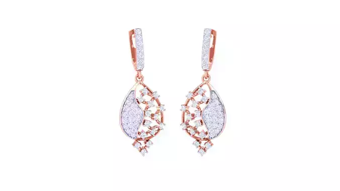 Women Long Earrings 3dm STL OBJ FBX Renders Details