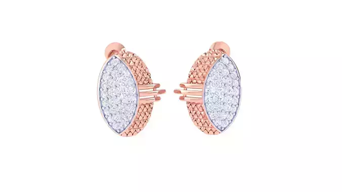 Women Stud Earrings 3dm STL OBJ FBX Renders Details