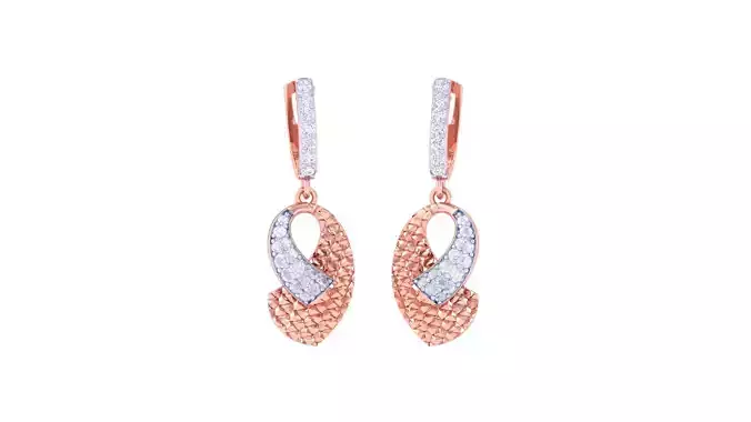 Women Long Earrings 3dm STL OBJ FBX Renders Details