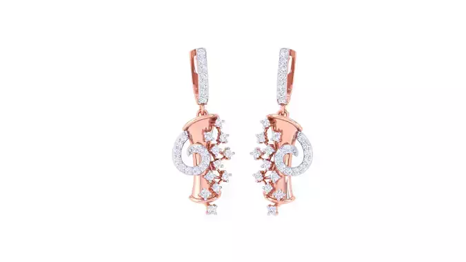 Women Long Earrings 3dm STL OBJ FBX Renders Details
