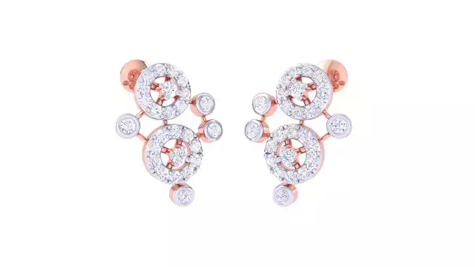 Women Stud Earrings 3dm STL OBJ FBX Renders Details