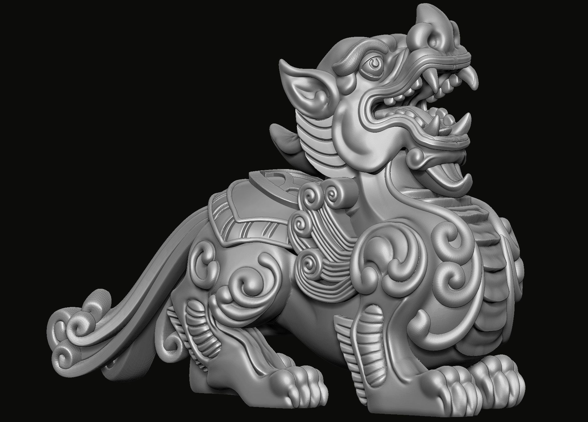 Pixiu Statue 3D print model_3