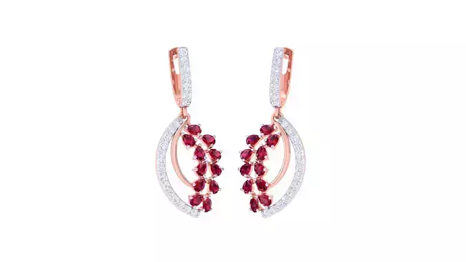 Women Long Earrings 3dm STL OBJ FBX Renders Details