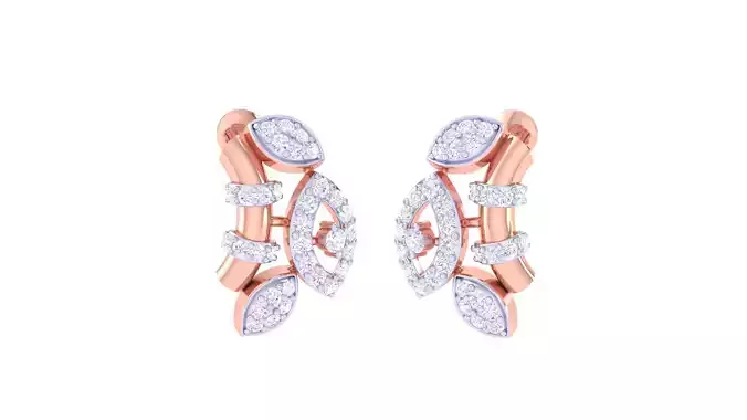 Women Stud Earrings 3dm STL OBJ FBX Renders Details
