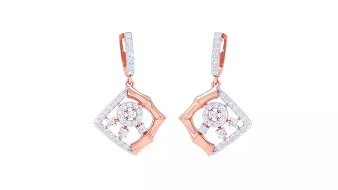 Women Long Earrings 3dm STL OBJ FBX Renders Details