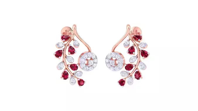 Women Stud Earrings 3dm STL OBJ FBX Renders Details