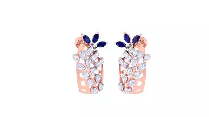 Women Stud Earrings 3dm STL OBJ FBX Renders Details