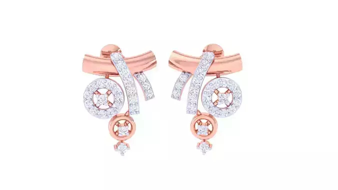 Women Long Earrings 3dm STL OBJ FBX Renders Details