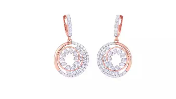 Women Long Earrings 3dm STL OBJ FBX Renders Details 3D print model