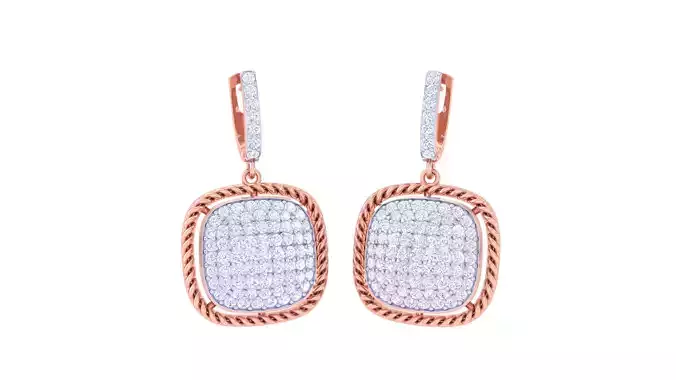 Women Long Earrings 3dm STL OBJ FBX Renders Details