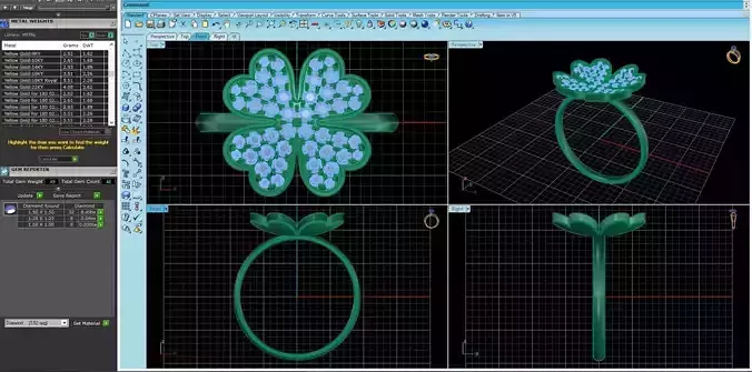 flower diamonds ring