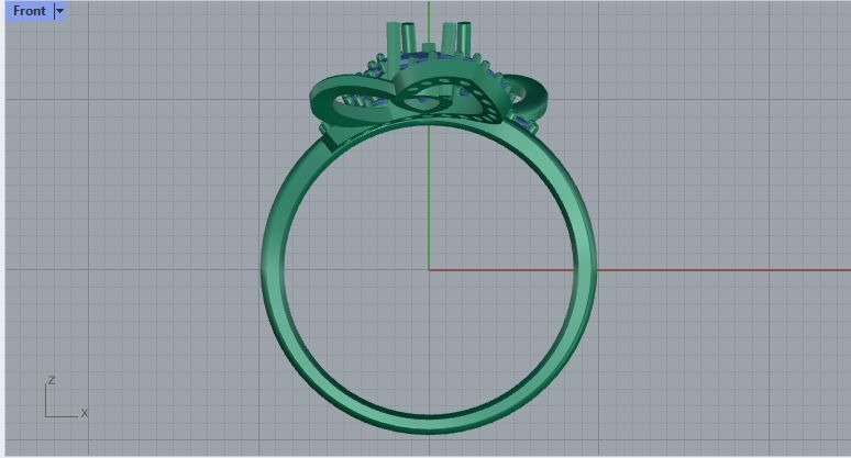 pear shaped diamonds ring 3D print model_4
