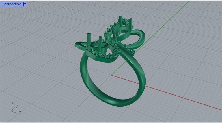 pear shaped diamonds ring 3D print model_6