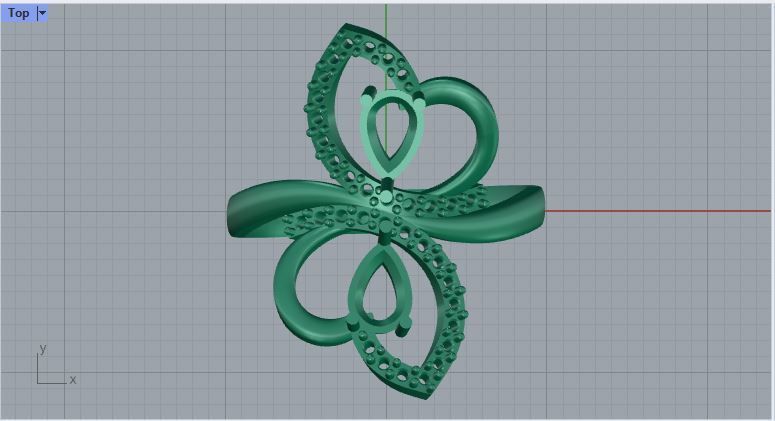 pear shaped diamonds ring 3D print model_7