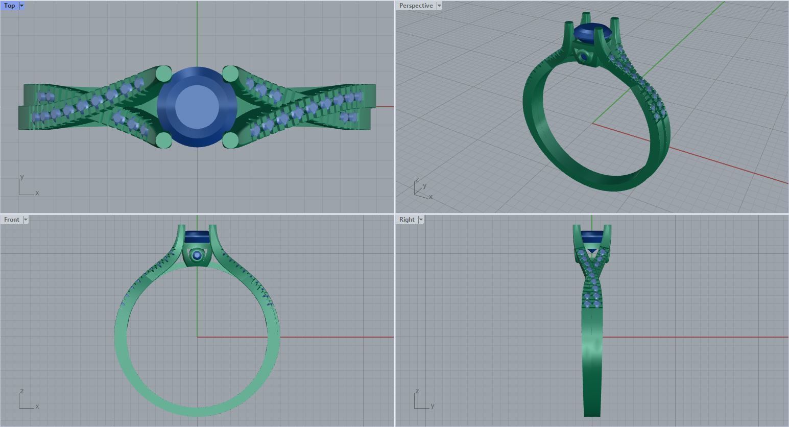engagement ring 3D print model_3