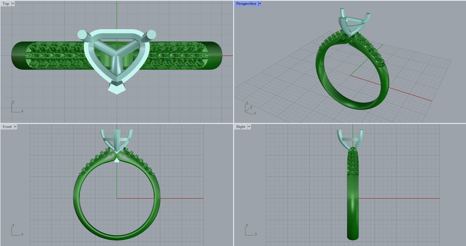 heart shape solitaire engagement ring 3D print model_7