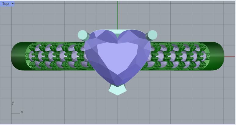 heart shape solitaire engagement ring 3D print model_3