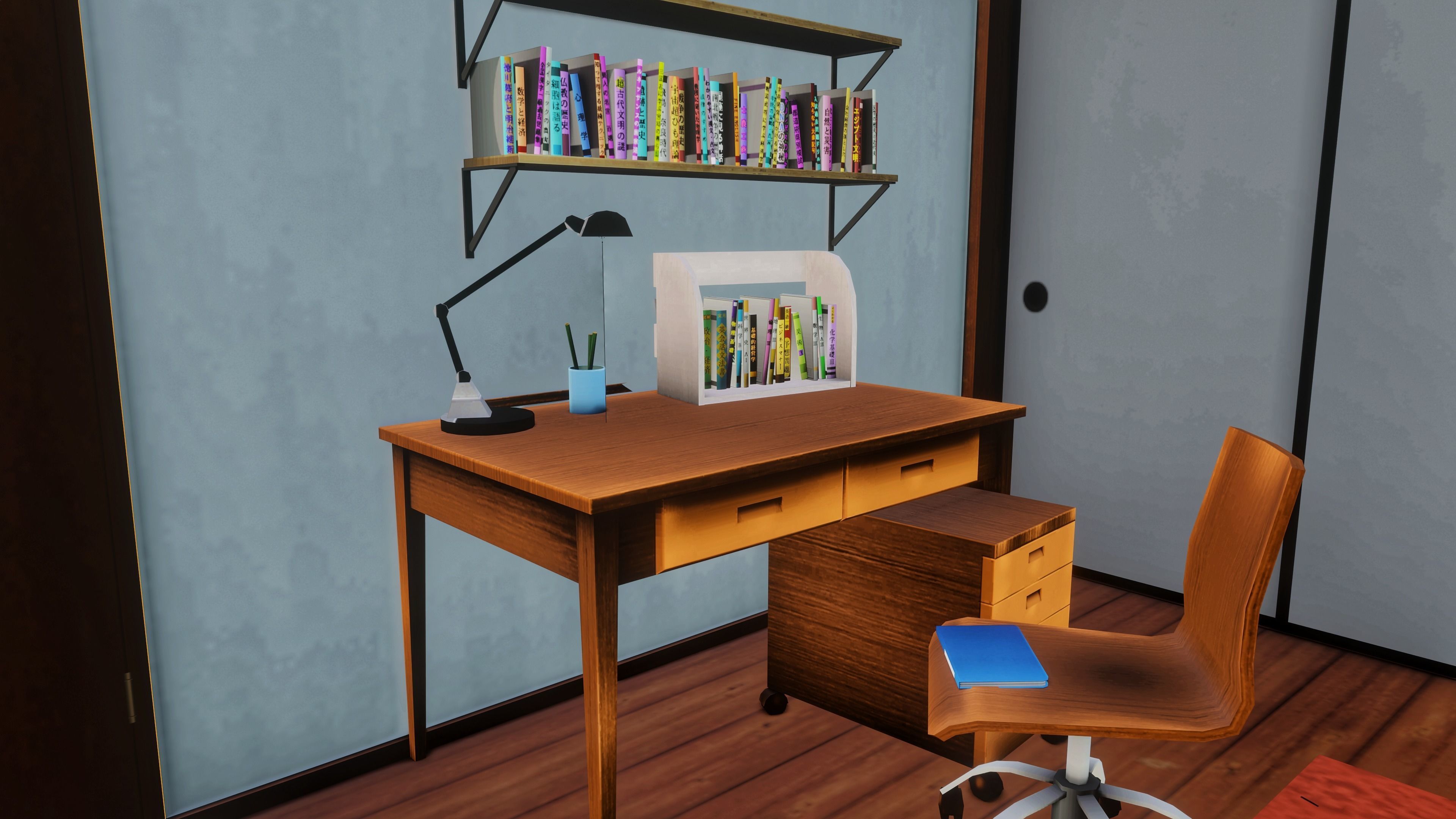 TEEN JAPANESE ROOM  Low-poly 3D model_1
