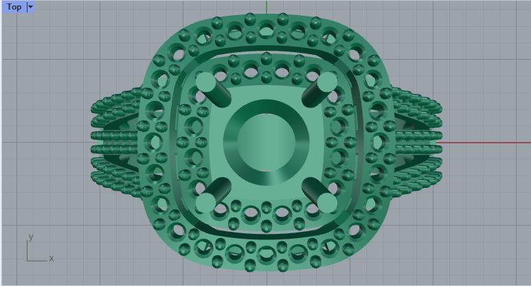 double halo engagement ring 3D print model_9