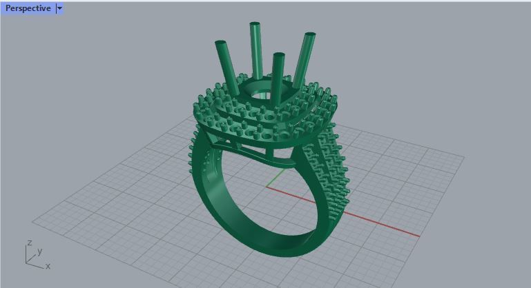 double halo engagement ring 3D print model_10