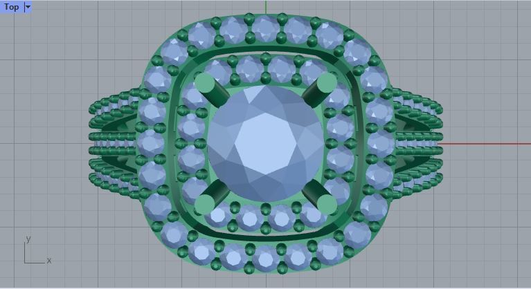 double halo engagement ring 3D print model_4