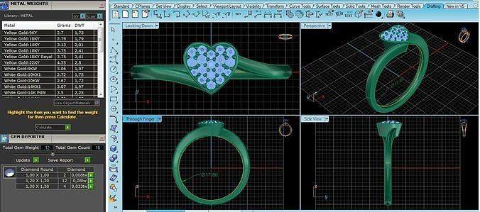 twist heart diamonds ring 3D print model
