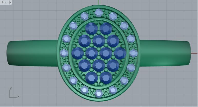 diamonds ring 3D print model_4