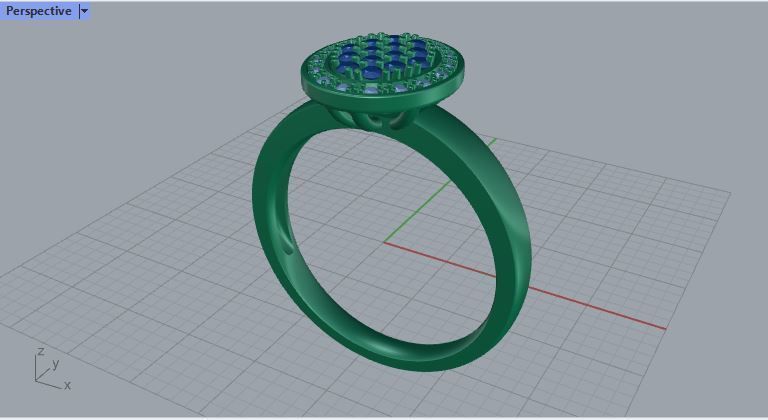 diamonds ring 3D print model_7
