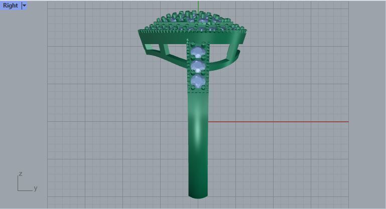 heart diamonds ring 3D print model_3