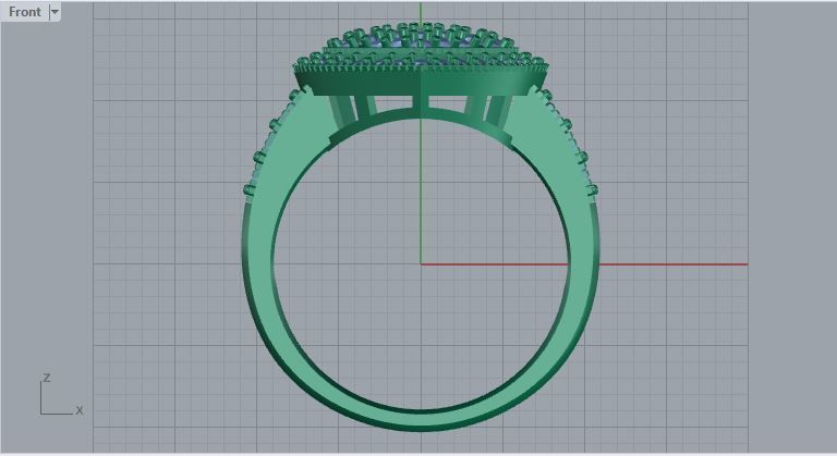 heart diamonds ring 3D print model_4
