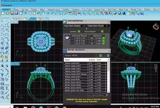 double halo engagement ring 3D print model