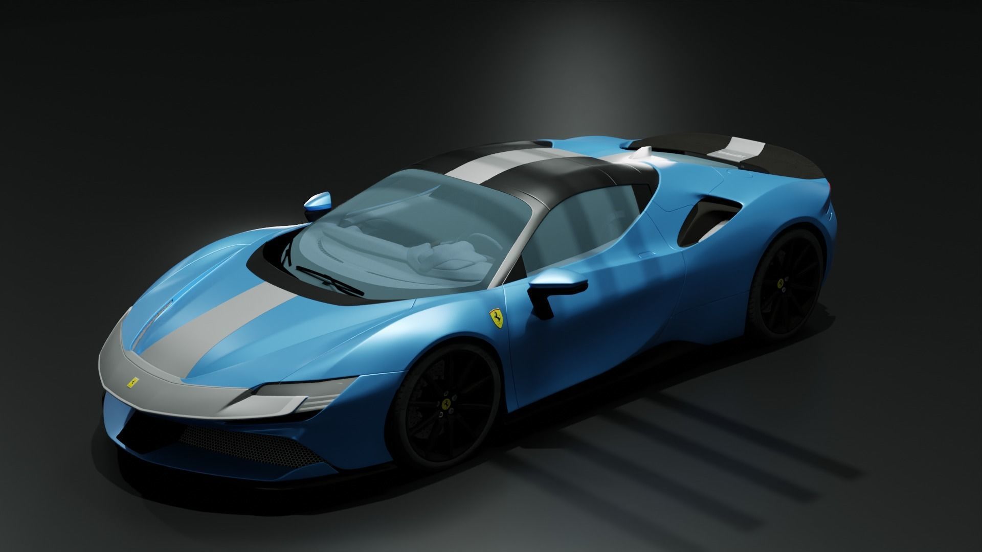 Ferrari SF90 Spider Low-poly 3D model_9