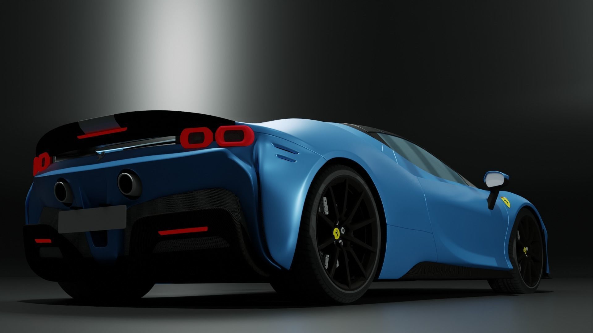 Ferrari SF90 Spider Low-poly 3D model_8