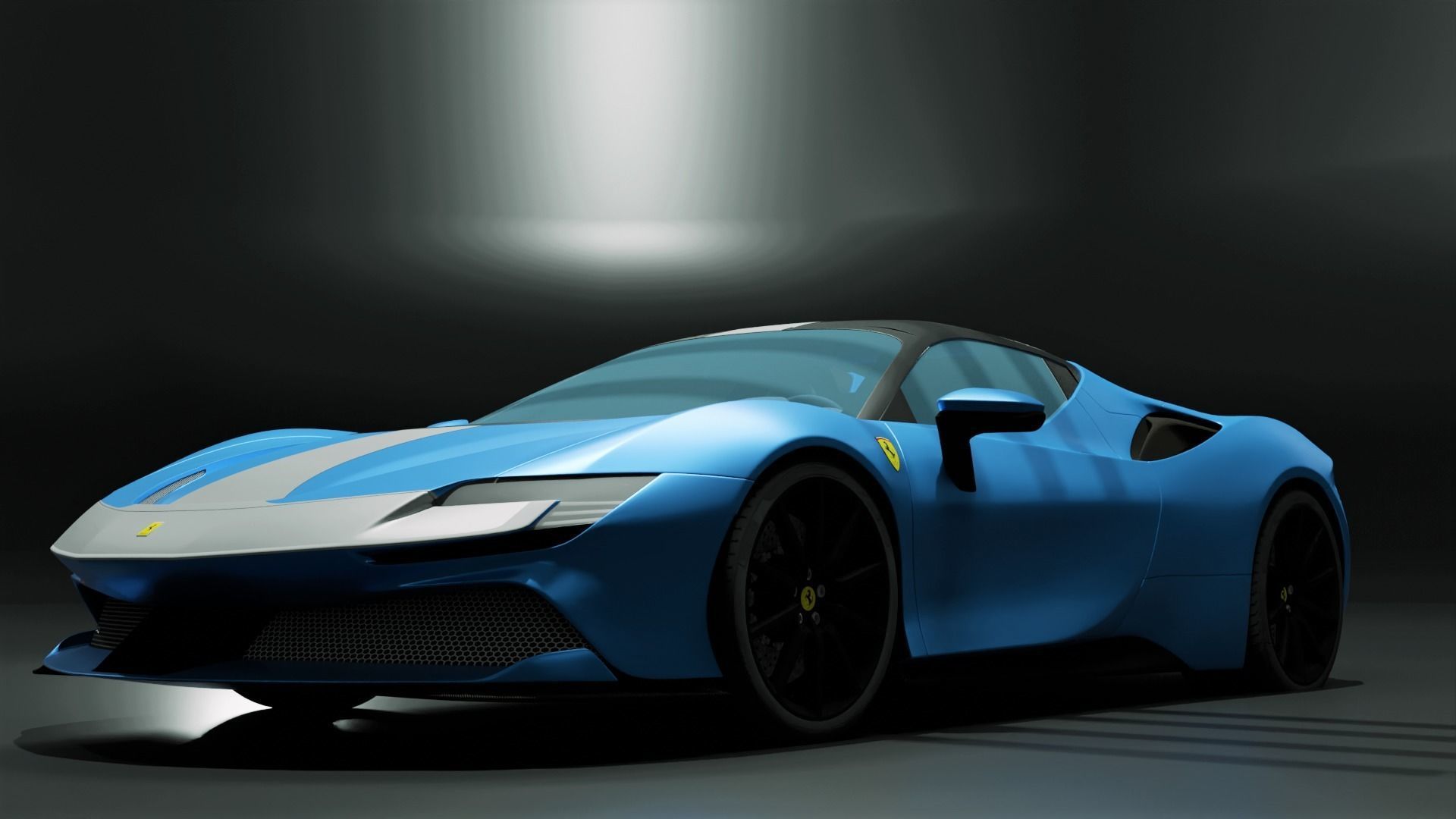 Ferrari SF90 Spider Low-poly 3D model_1