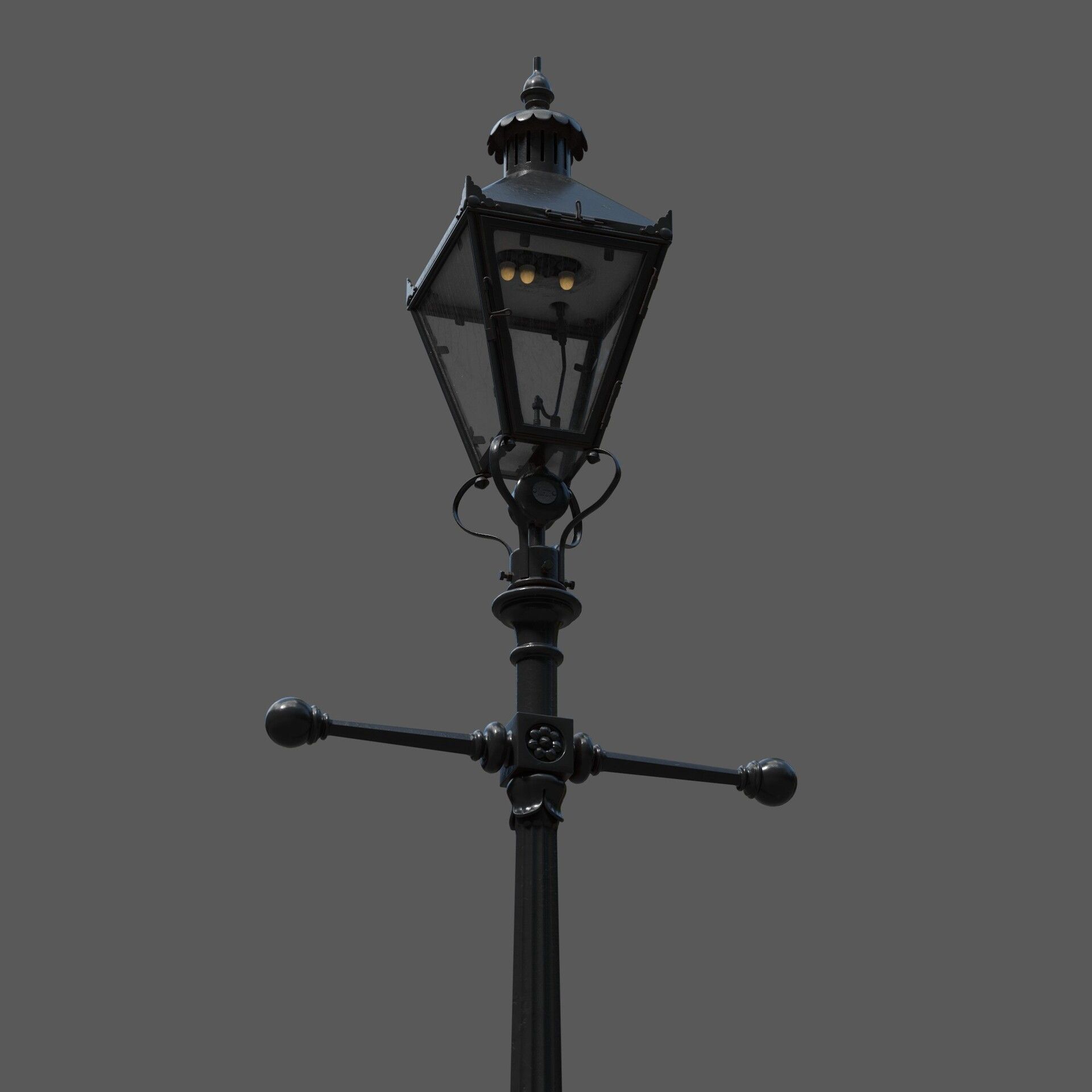 Victorian Lamp Post 3D model_2