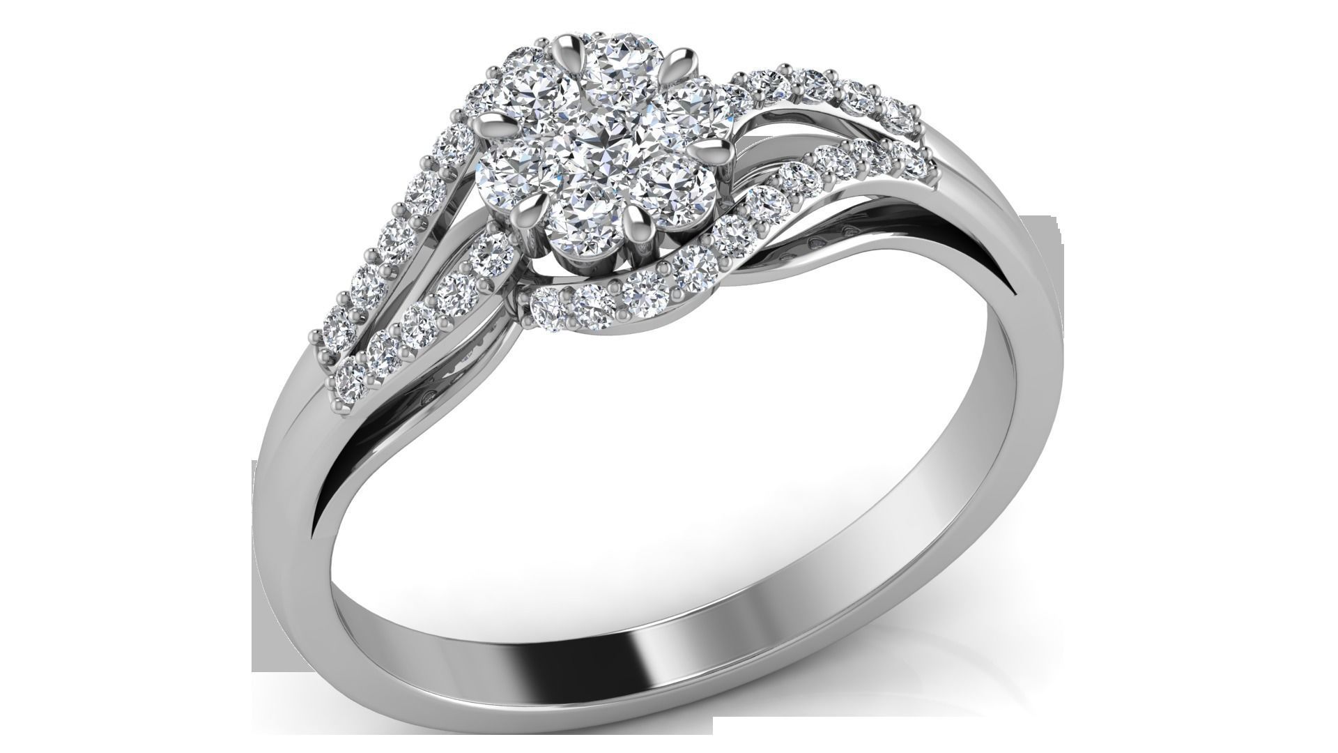 twist engagement ring 3D print model_1