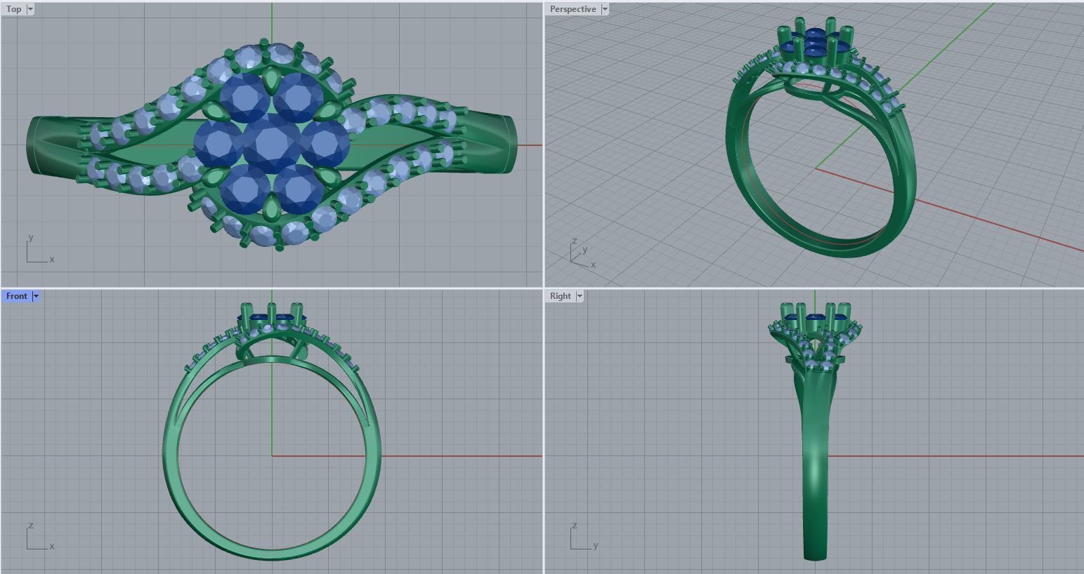 twist engagement ring 3D print model_2
