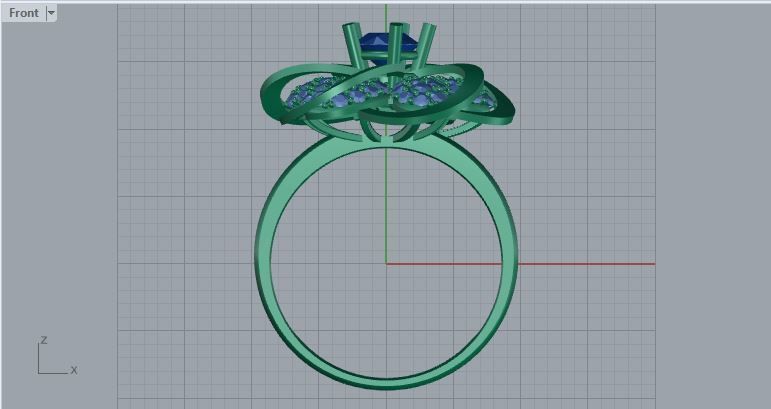 flower diamonds ring 3D print model_6